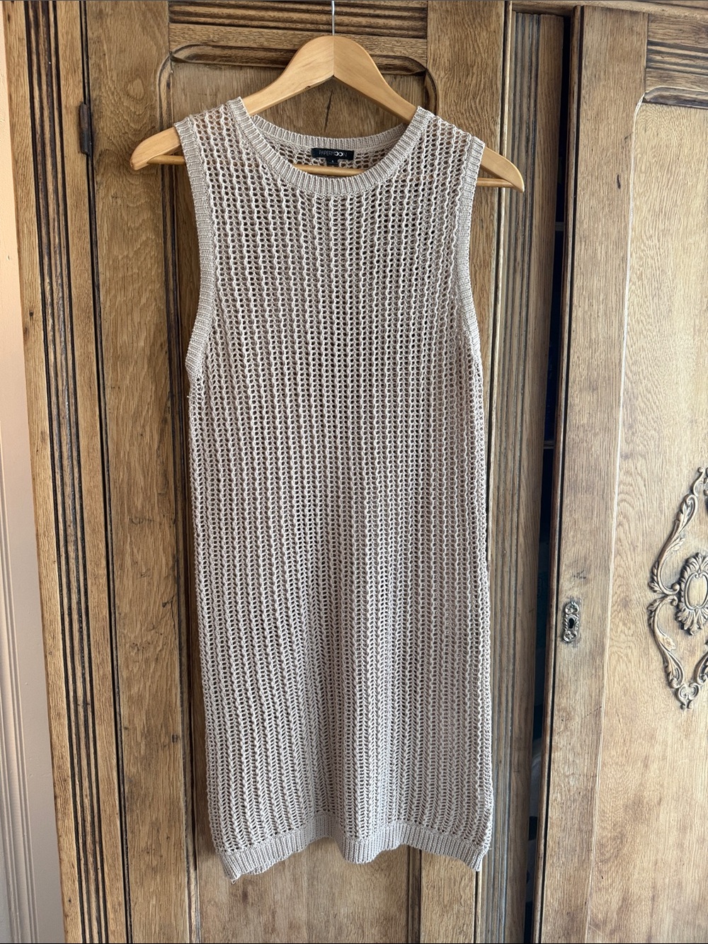 Papermoon Open Weave Sleeveless Tunic — Beige